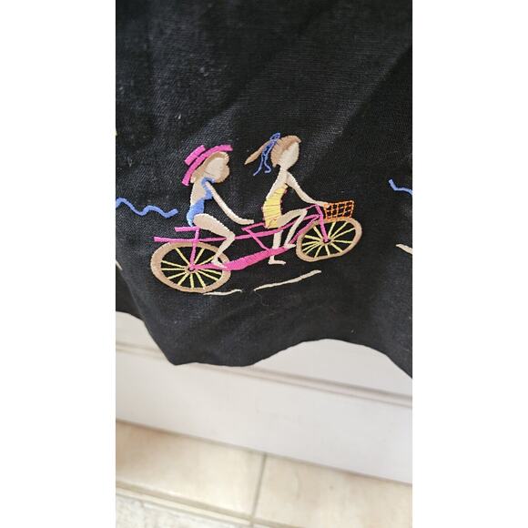 Jessica Howard Woman Maxi Dress & Jacket Linen Blend‎ Black Bicycles Beach Sz 16 - Picture 4 of 6